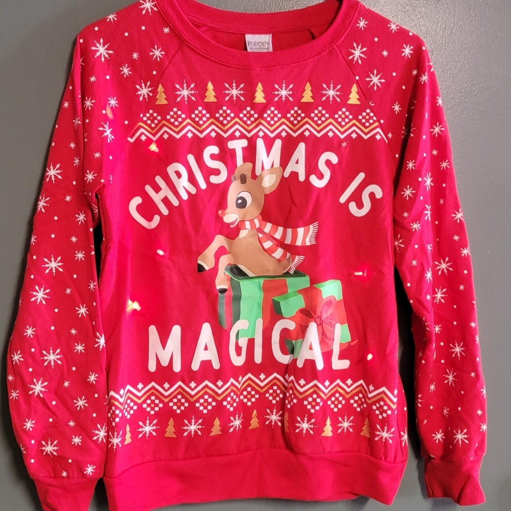 Rudolph light up sweat shirt
